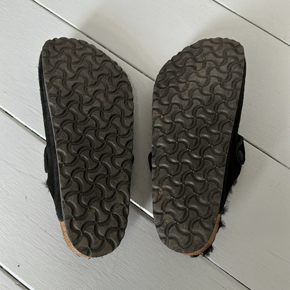 Birkenstock Black Sherling Boston Suede Clogs SZ 10 EU 41 - Picture 2 of 8